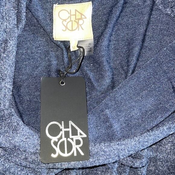 Chaser Womens Long Sleeve Dress‎ Tie Waist Criss Cross Back Blue Size Medium NWT - Picture 6 of 10